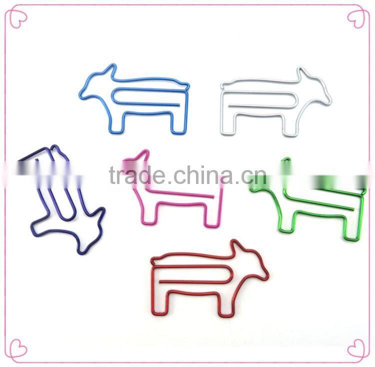 Lovely long colorful metal animal shapes paper clip bookmark