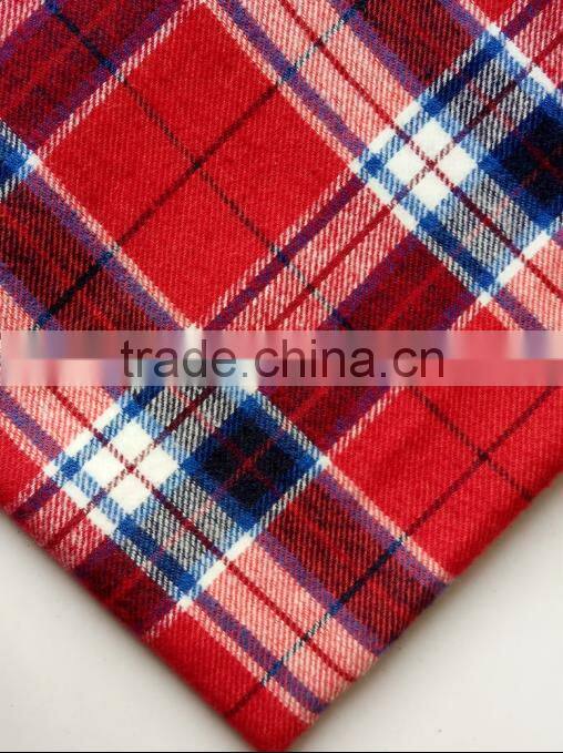 Yarn Dyed 100% Cotton Flannel/Brushed Twill Check/Plaid Fabric