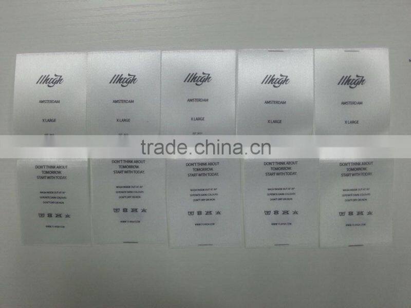 Wholesale High Quality Polyester Clothing Wash Care Label