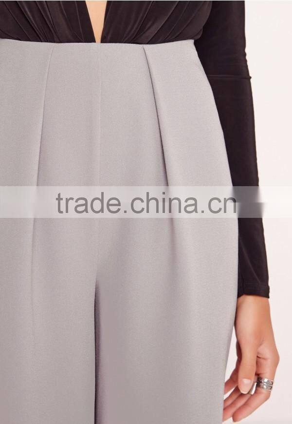2017 casual loose wide leg pants pleat front wide leg pants grey ladies wide leg pants