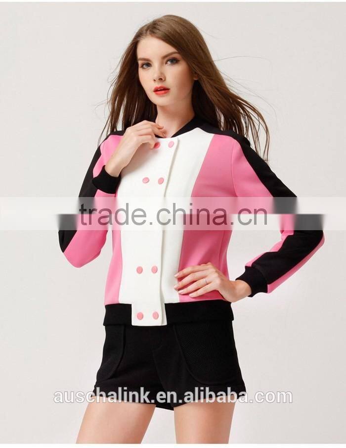 outdoor new style woman double breasted sport coat low price