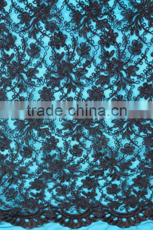 2017 hot style french lace applique fabric With Professional Technical Support