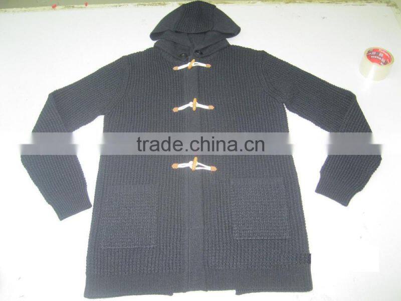 Men knited cardigan hoodie sweater(BKNM70)