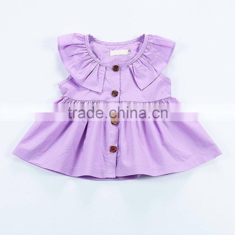 2017 new design Hot sale summer dress wholesale purple cotton clothing boutique custom kids baby 3-5 year old girl dress