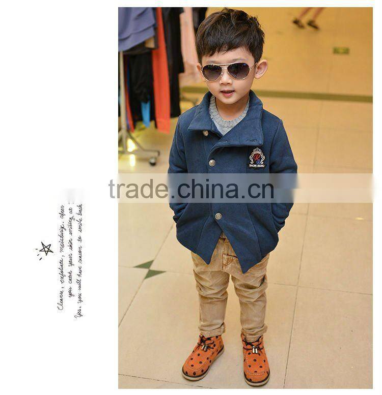 High Quality Dark Blue British Style Kids Winter Coats