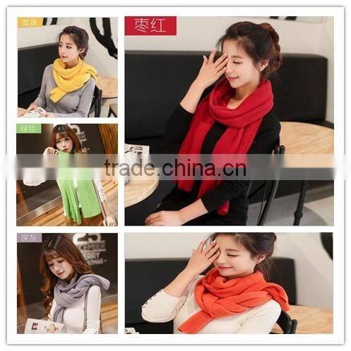 winter lady and women or men fashion pure color new warp knit scarf factory