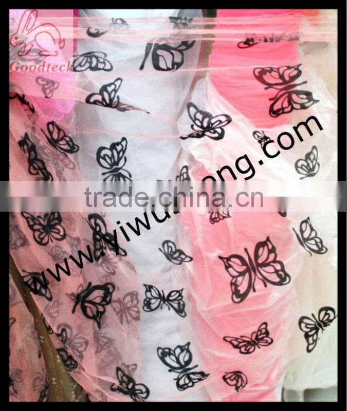Beautiful swallowtail butterfly printing tutu tulle, 100% nylon tutu tulle, wedding decoration