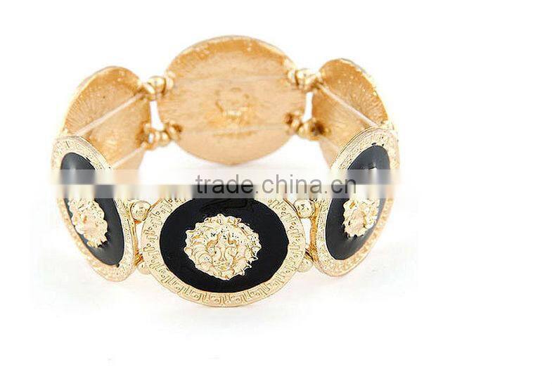Exaggerated metal disk lion a drip bracelets bracelets temperament