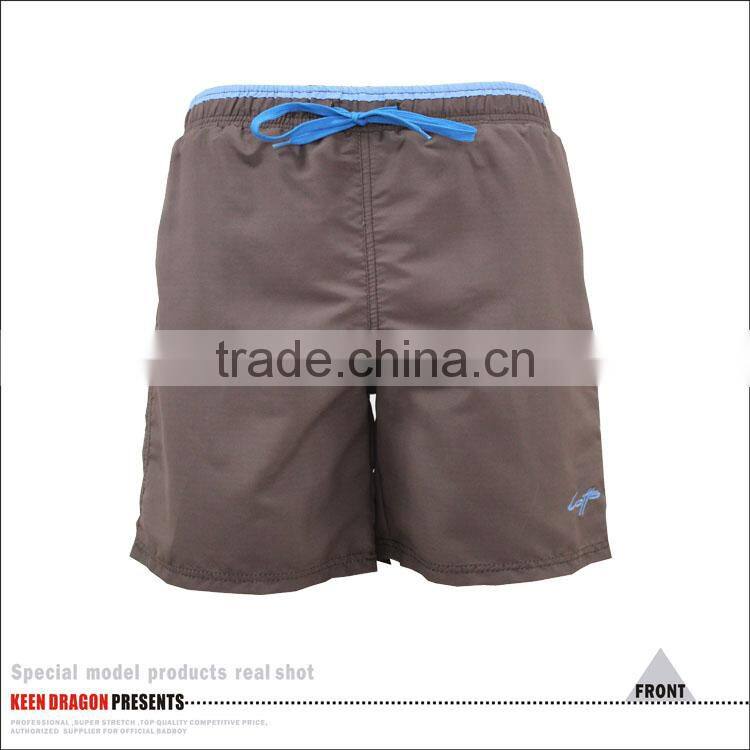 Microfiber polyester contrast solid color swim shorts with mesh inside