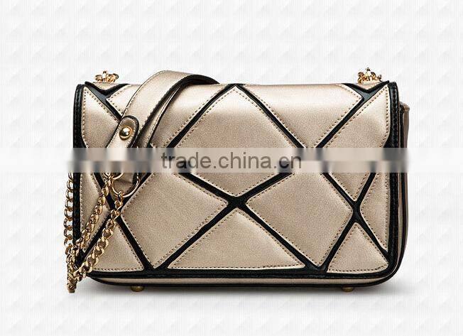 2015 fashion design gold color ladies chain bag