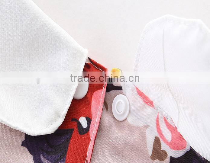 White Collar Bodysuit Vintage Black Floral Newborn Baby Clothes Romper Apparel