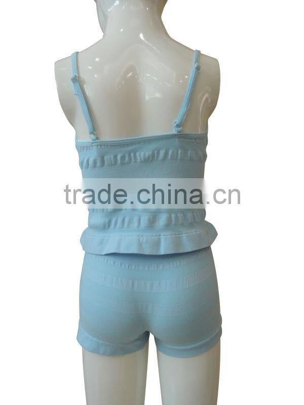 nice quality new style seamless girl's underwear girl's camisole & boxer sets