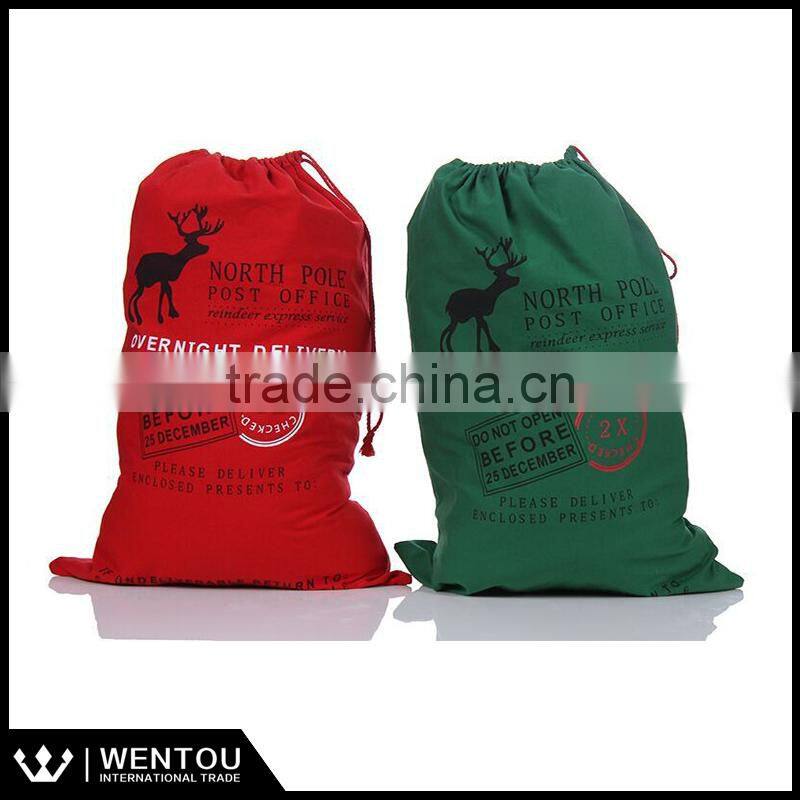 Wholesale Monogrammed Canvas Santa Sack with drawstring