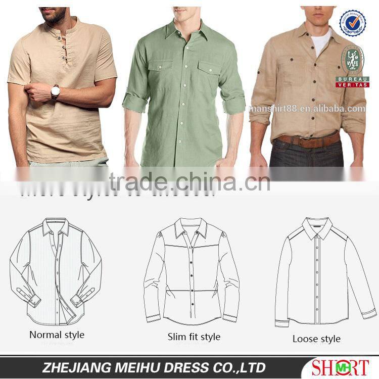 2016 Comfortable style Custom Men Linen Shirt