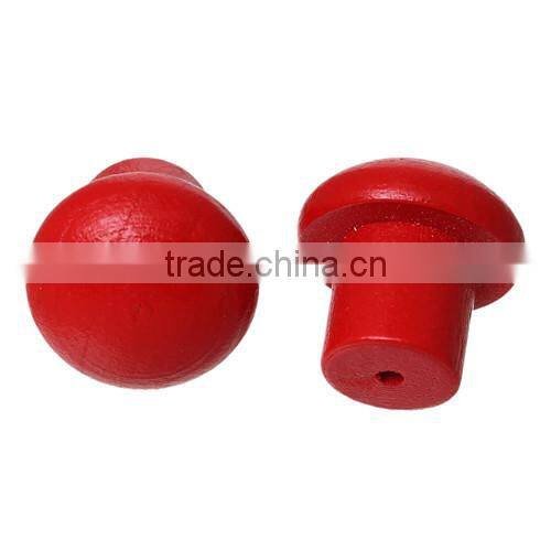 Red Mushroom Wood Jewelry Case Box Drawer Pull Handle Knobs 20mmx20mm