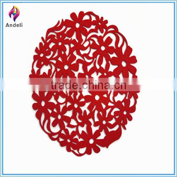 Felt carved flower handmade placemats set