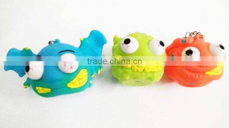 Halloween Voodoo squeeze eyes poping out toys with keychain promotion gift