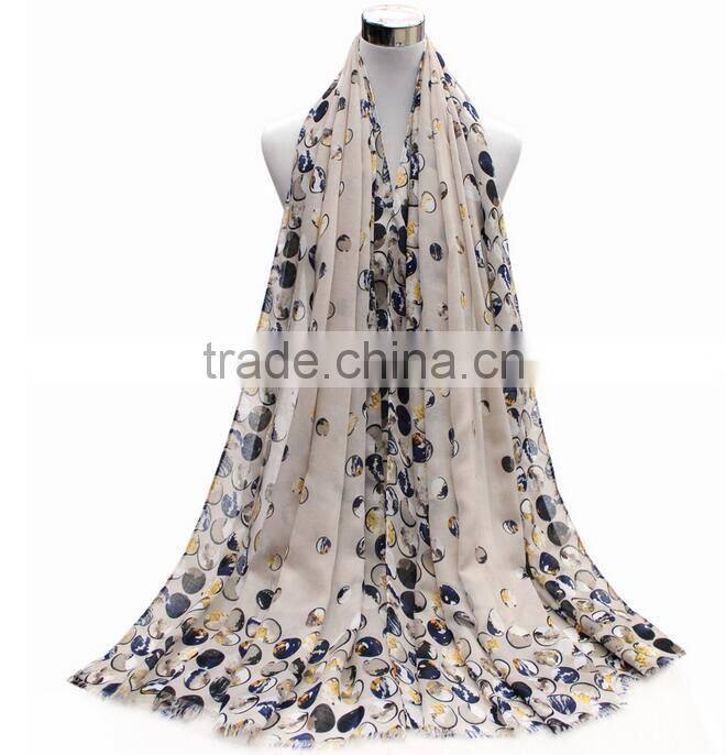 YiWu Market Fashion Custom Lady Scarf Dot Printed Scarf