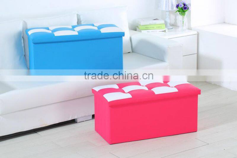 PU leather thick foldable shoes storage stool box bench seat