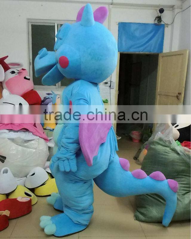 EVA plush material adult dragon costume blue dragon mascot costume