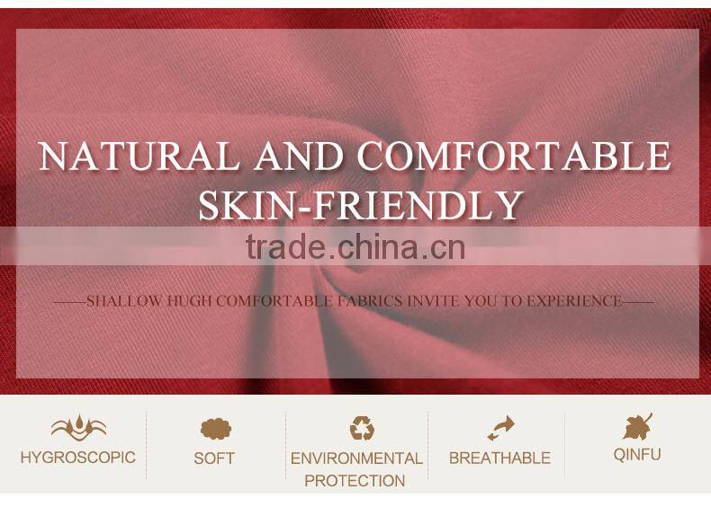 Logo printed Qianxiu Men Women Red Navy Blue Placket Short Sleeved Sexy Nighty for Honeymoon