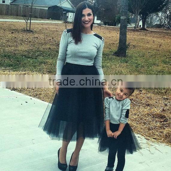 Latest design striped mother and daughter matching dresses