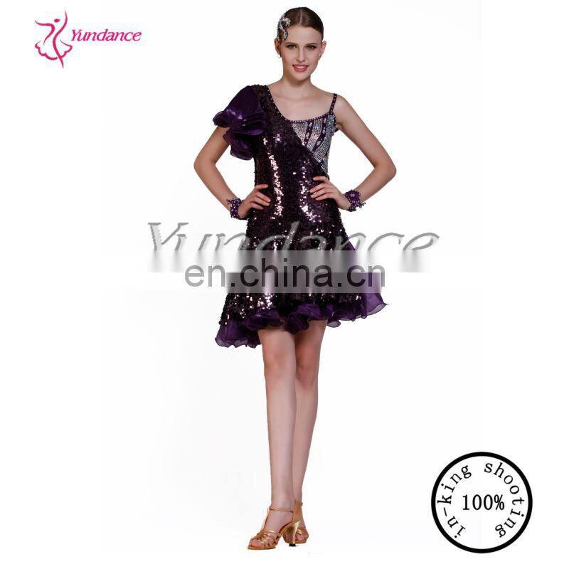 L-1137 Excellent lady fashion Customize latin dance sequined stage wear