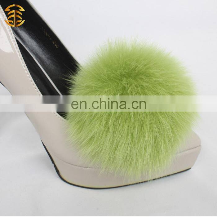 Fashion Accessory Fox Fur Pom Poms for High-heeled Shoes