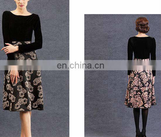 Woman Long Sleeve Velvet Dress for Winter Long Style