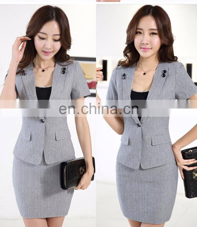 2017 Newly Slim Business Skirt Suits Office Lady Workwear with Short Sleeved