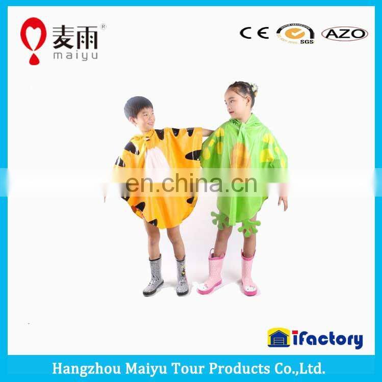 Custom Design Colorful Polyster Children Raincoat