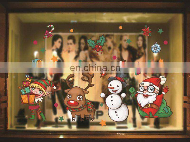 2017 new Christmas decotation wall sticker ,Christmas shop window sticker, christmas glass window stick