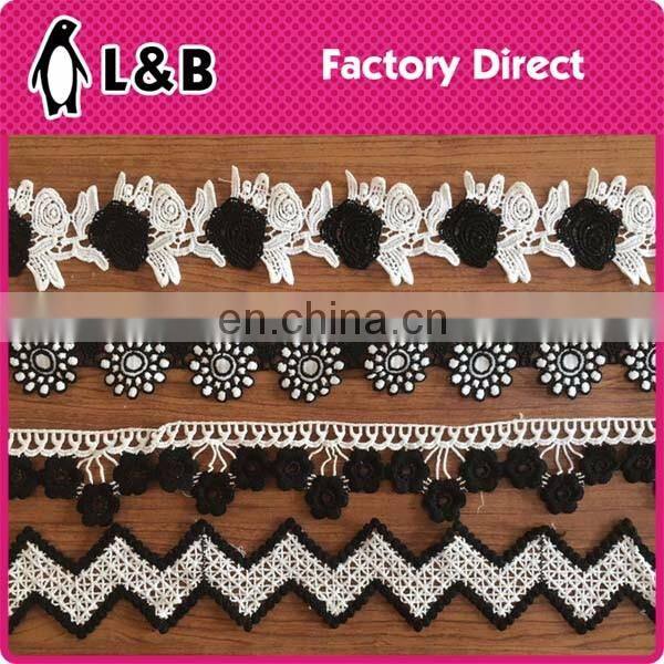 2017 embroidery white milk silk yards chemical lace trims border