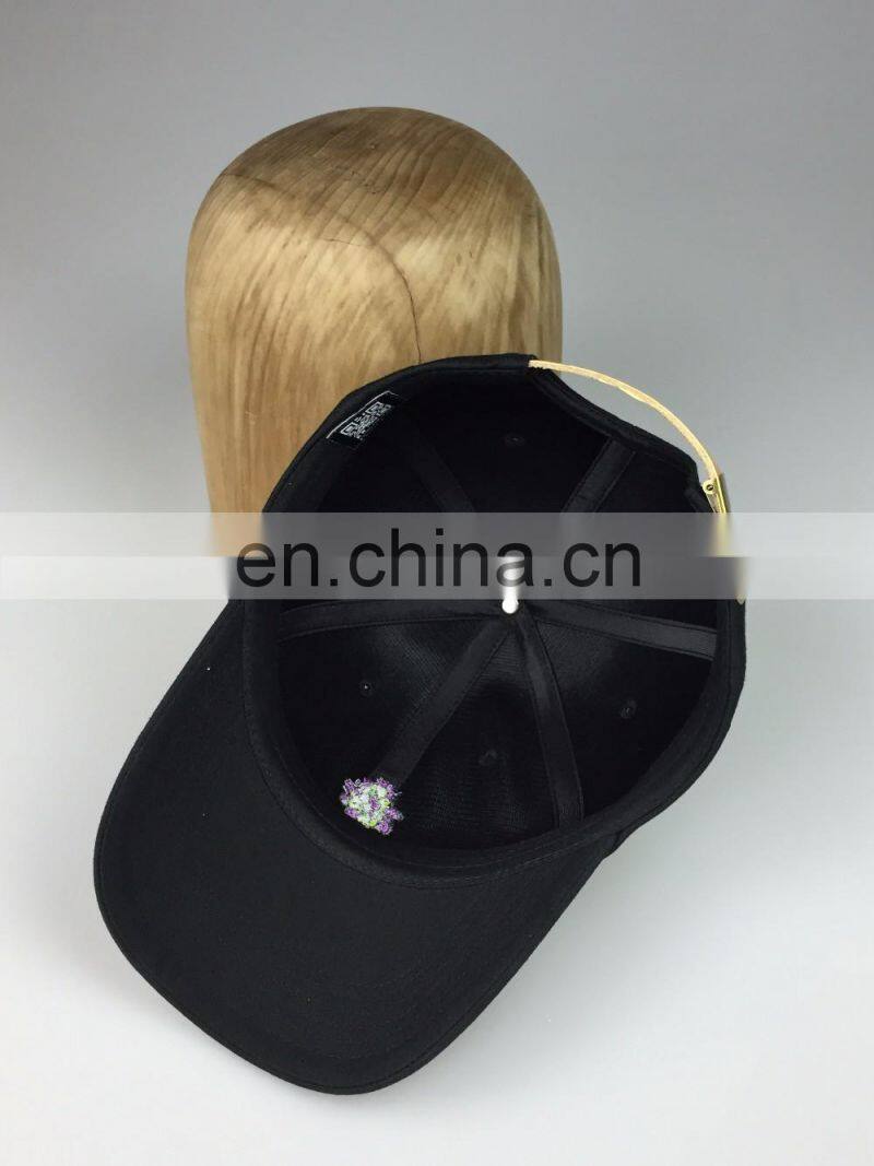 Daijun New Design OEM Hot Sale 100%polyester Grey Plastic Buckle Patch Men Custom Flat Brim Unstructured 6 Panel Hat