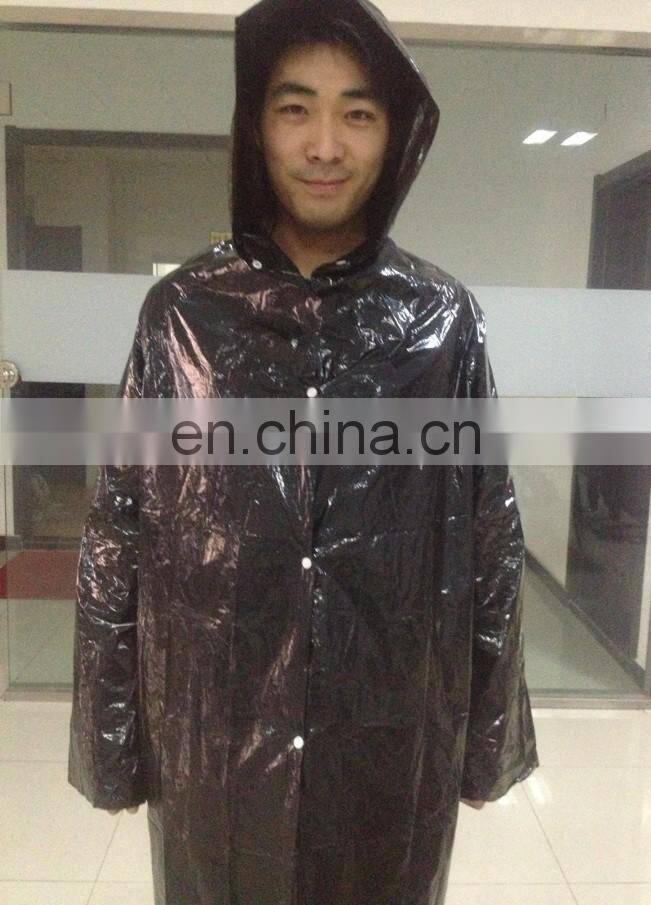 PROMOTIONAL PLASTIC RAINCOAT WITH SLEEVES DISPOSABLE RAINCOAT