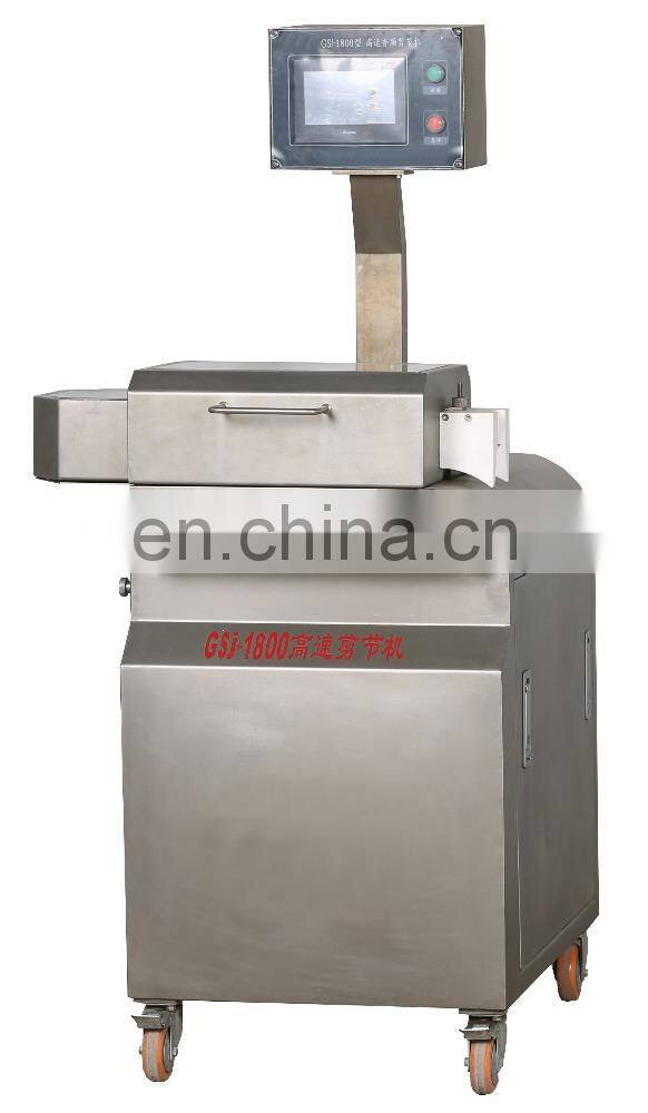 Fast speed sausage cutter machine for the artificial casing