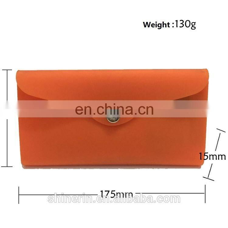 New Arriving Custom Silicone Card Holder Wallet Promotional Foldable Fashion Women Purse