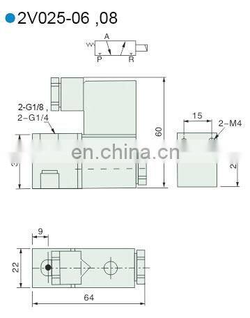 GOGO 2 way Pneumatic brass solenoid valve 2V025-06/08 Port 1/8" 1/4" BSP AC DC Plug type small air control water valve copper