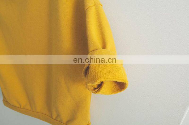 Simple Style Children Top Clothes Solid Color Baby Girls Hoodie