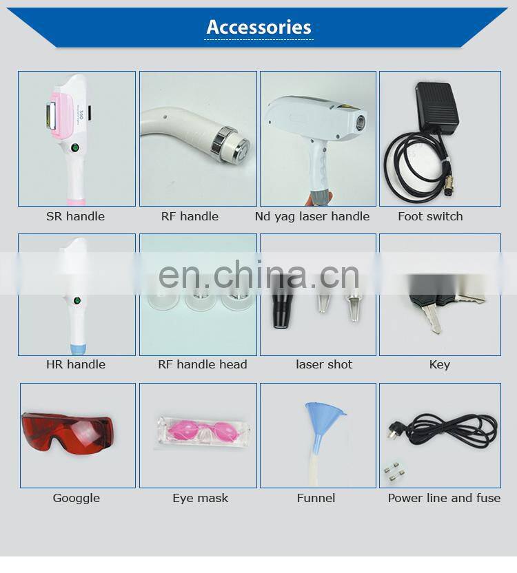 New 2019 Trending Product 4 in 1 Double IPL Hair Removal Machine with LASER RF SHR Handle For Sale beauty