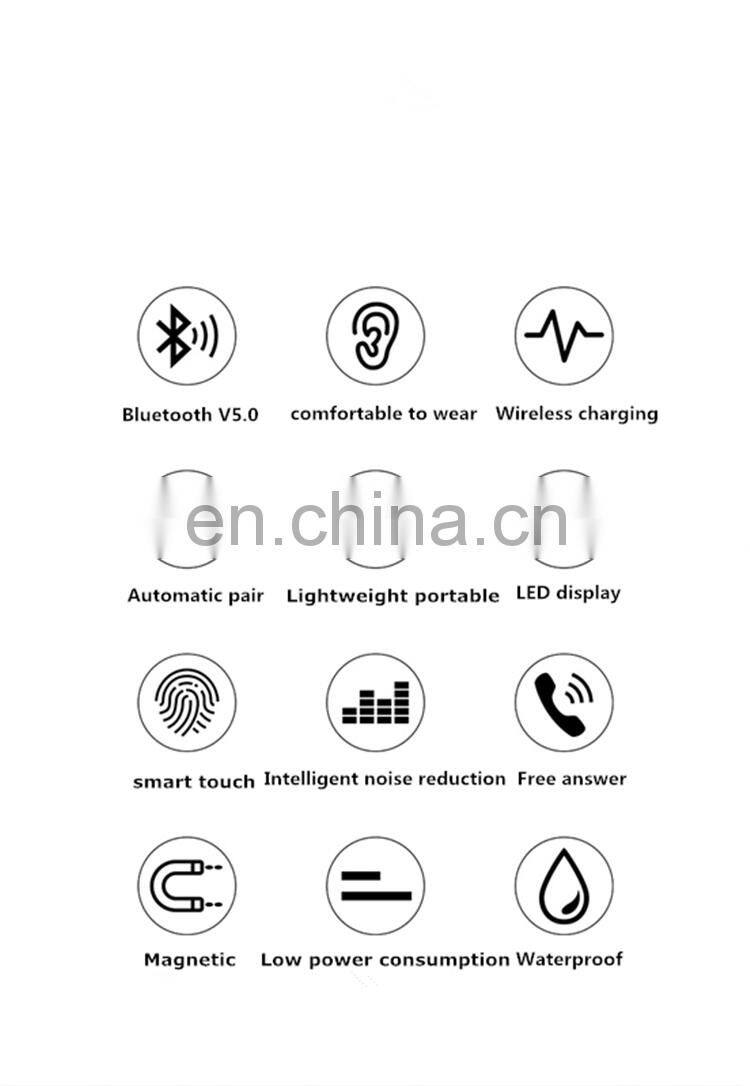 LED Power Display TWS BT Invisible Wireless Earbuds Earphone Waterproof Bluetooth Headphone with Power Bank Charging Case