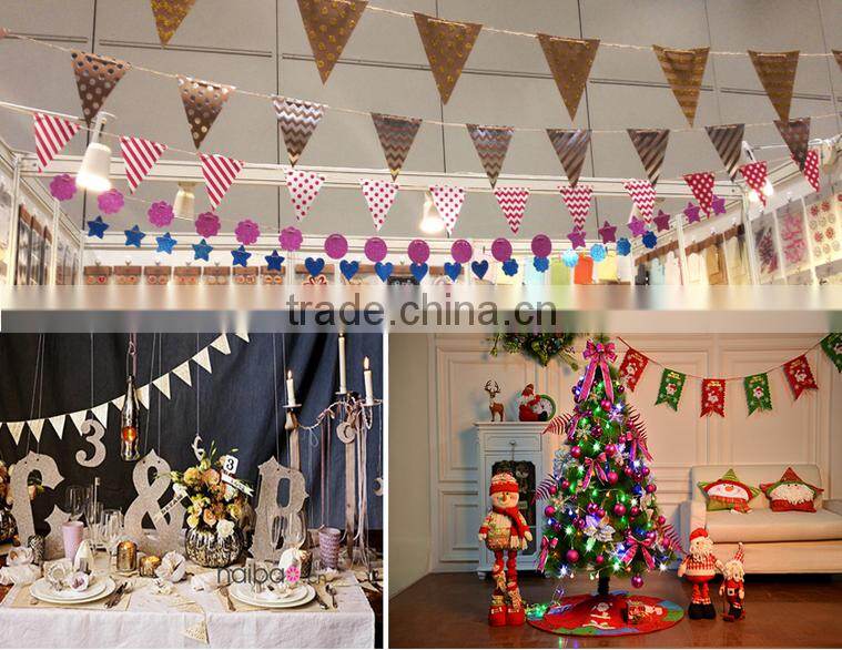 custom printing paper party flag banner maker for birthday wedding decoration hang up