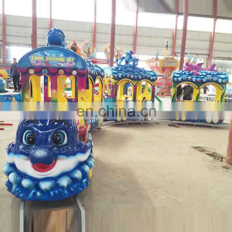 Amusement park rides kids electric train ocean track train
