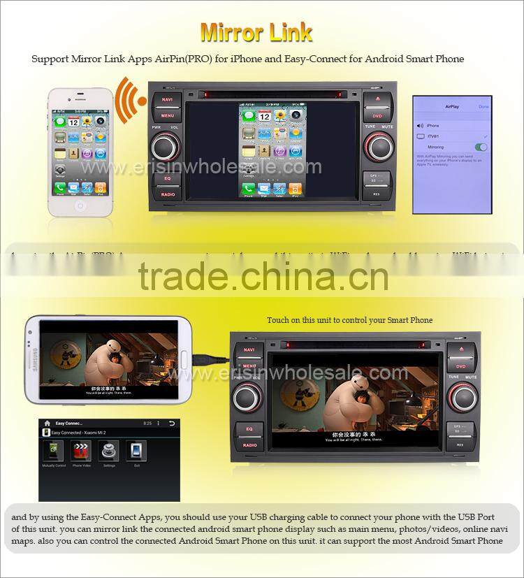 Erisin ES2301F 2 Din 7 Inch Touch Screen Car DVD Player for Connect 2006