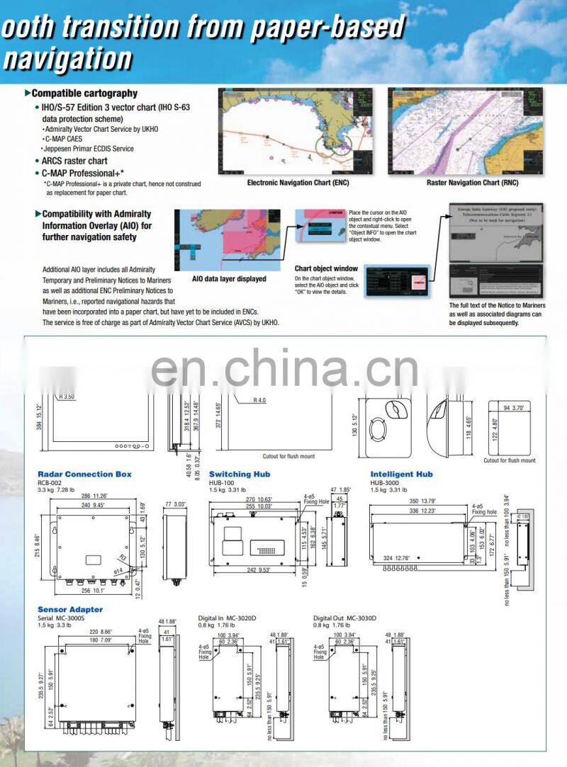 Marine electronics maritime navigation communication FMD-3100 ENC electronic chart display and information system ECDIS