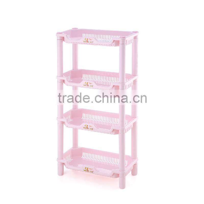 Grid design 3/4 layer multipurpose plastic storage rack kitchen holder