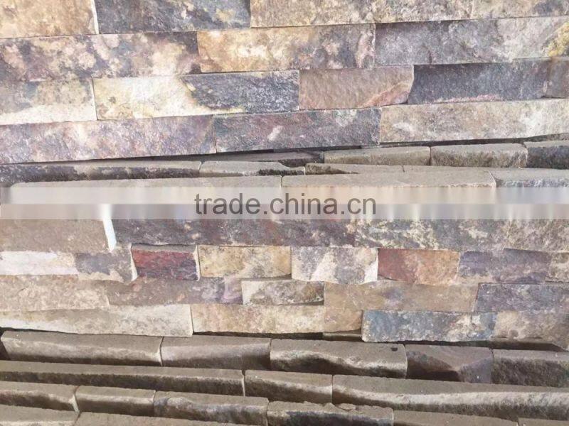 Peacock Slate Multicolor Cultural Stone Wall Siding,Cultural Stone Wall Facade,Cultured Stacked Stone Veneer,Cultured Stone Wall
