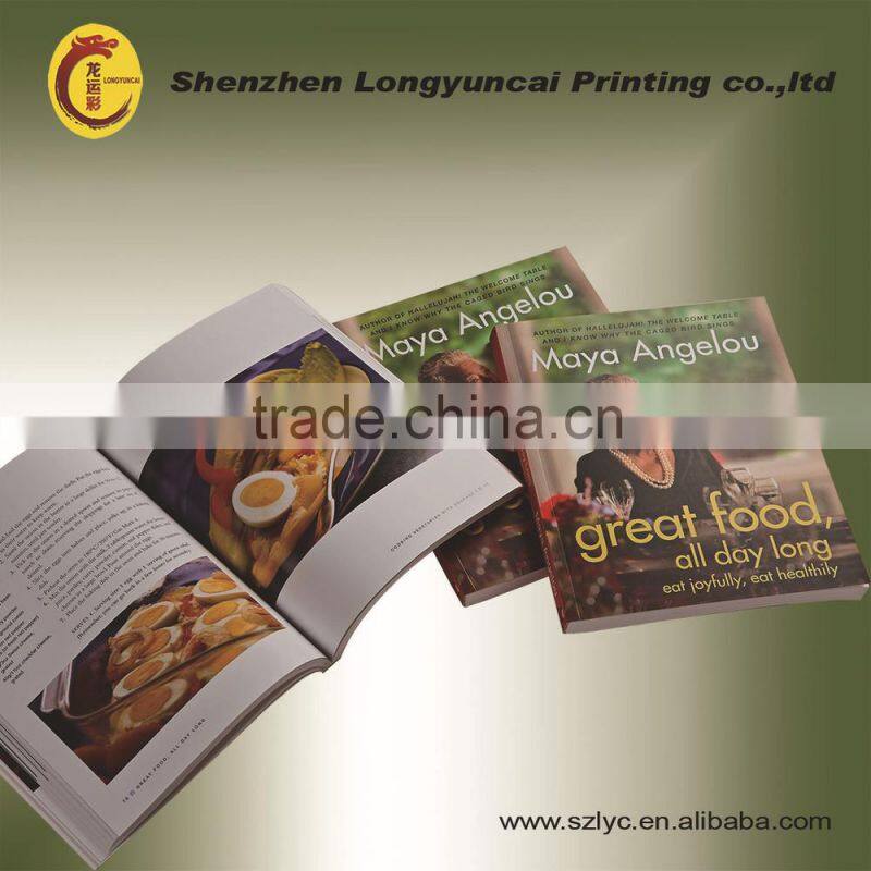 2014 Shenzhen factory small quantity accepted OEM silk-screen finishing and sewed stitching binding oem soft cover book printing
