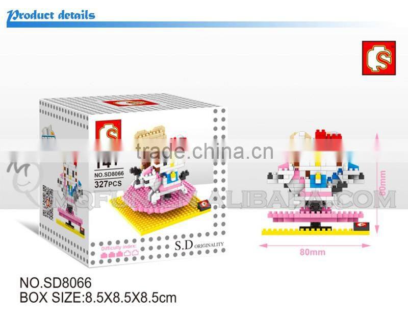 Mini Qute Sembo kawaii 8 styles hello kitty kt cat diamond plastic building block model educational toy