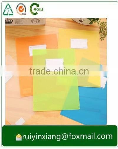 2016 new Plastic Clear A4 PCustom L shape FolderP File Folder for promotional gifts,